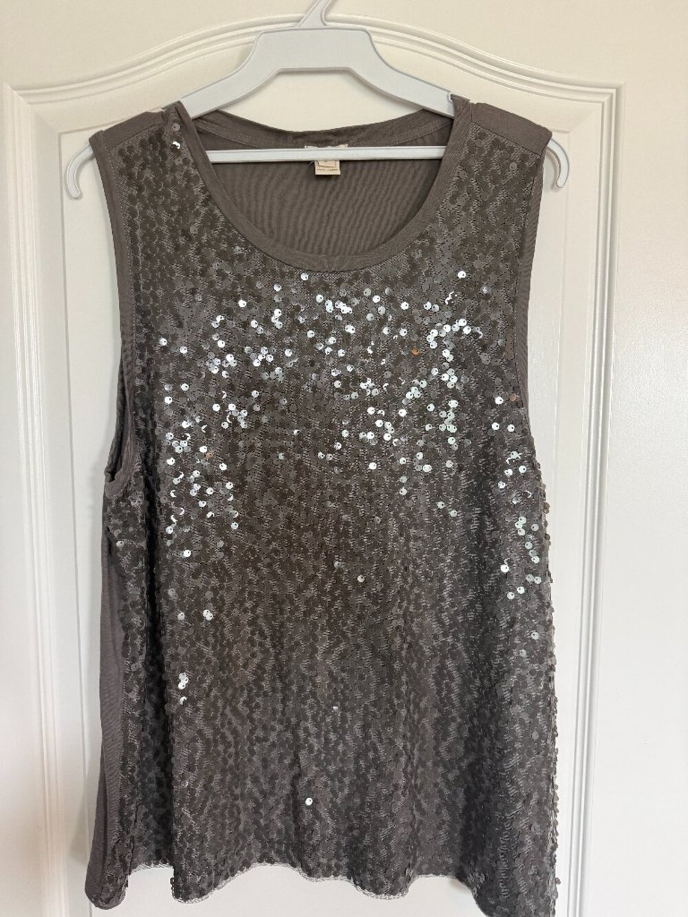 J.Crew Gray Sequin Sleeveless Top